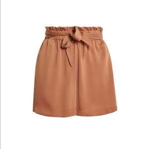 Tie front woven shorts